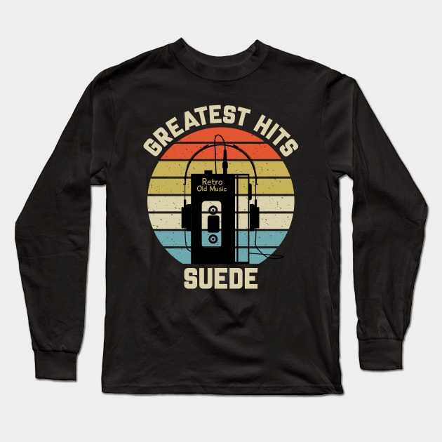 Greatest Hits Suede Long Sleeve T-Shirt by Dinosaur Mask Store